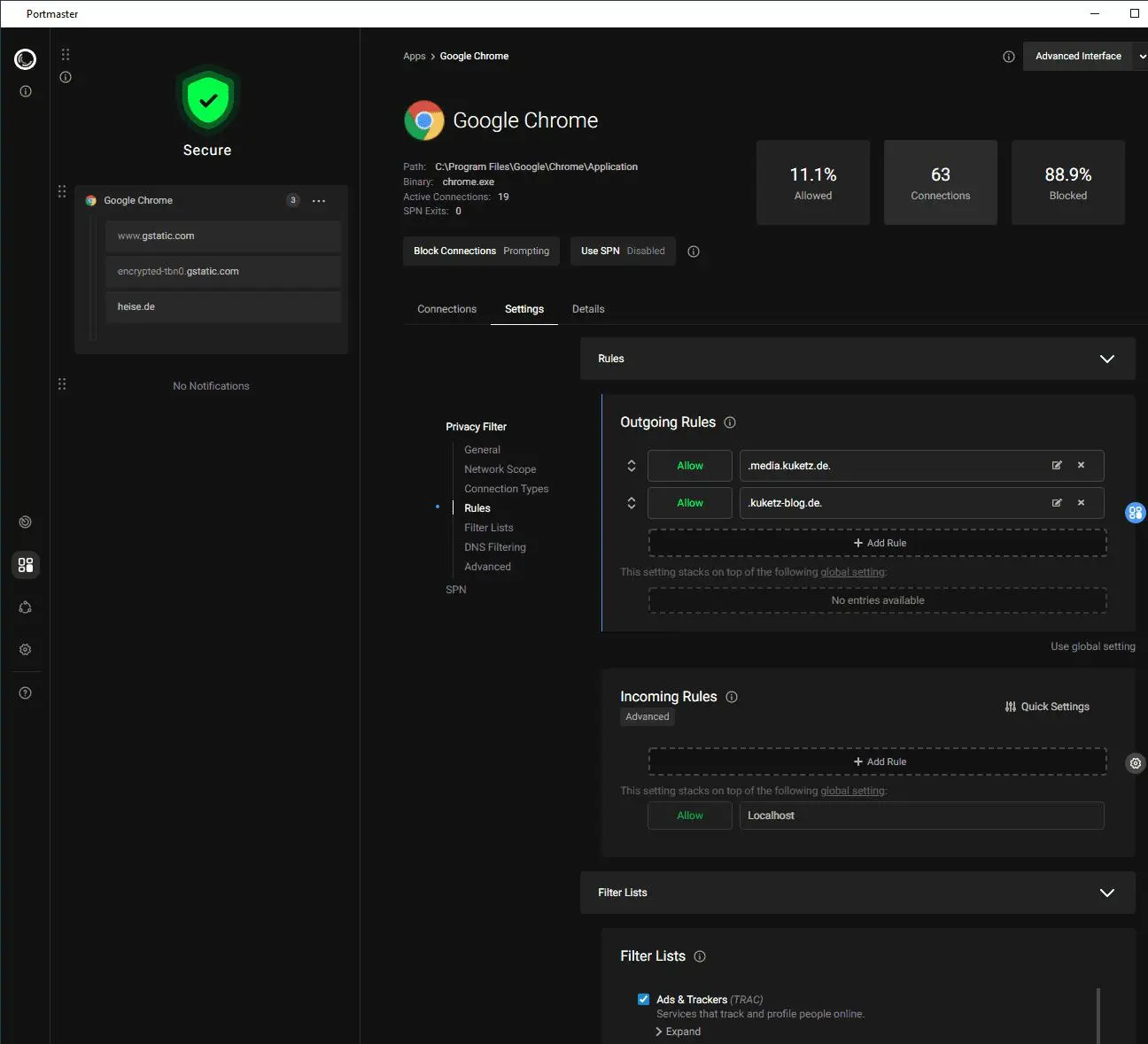 بهترین فایروال برای ویندوز ۱۱؛ بررسی Portmaster و روش کنترل اینترنت برنامهها