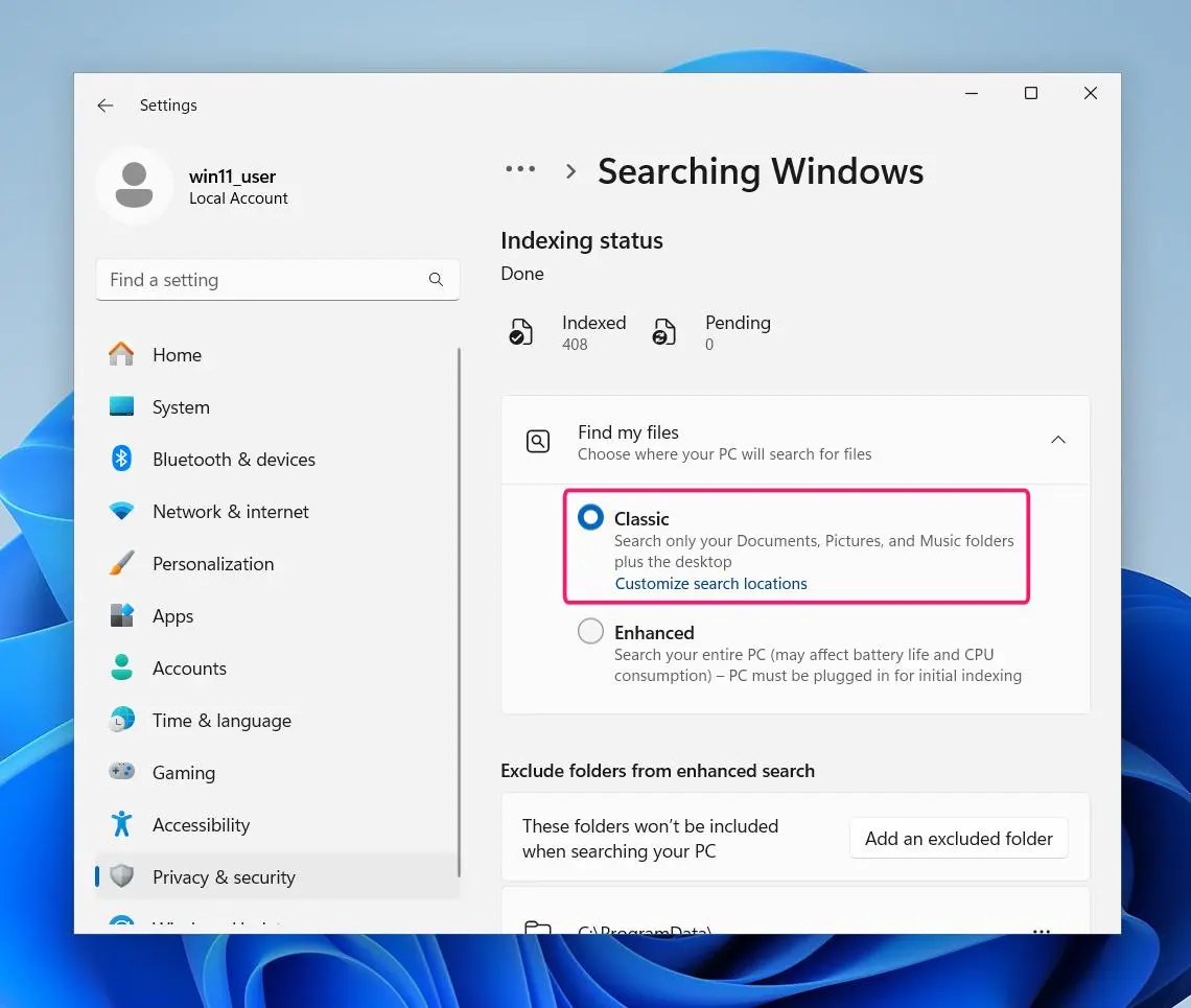 غیرفعال کردن ایندکس ویندوز ۱۱؛ آیا Windows Search سرعت کامپیوتر را کم می‌کند؟