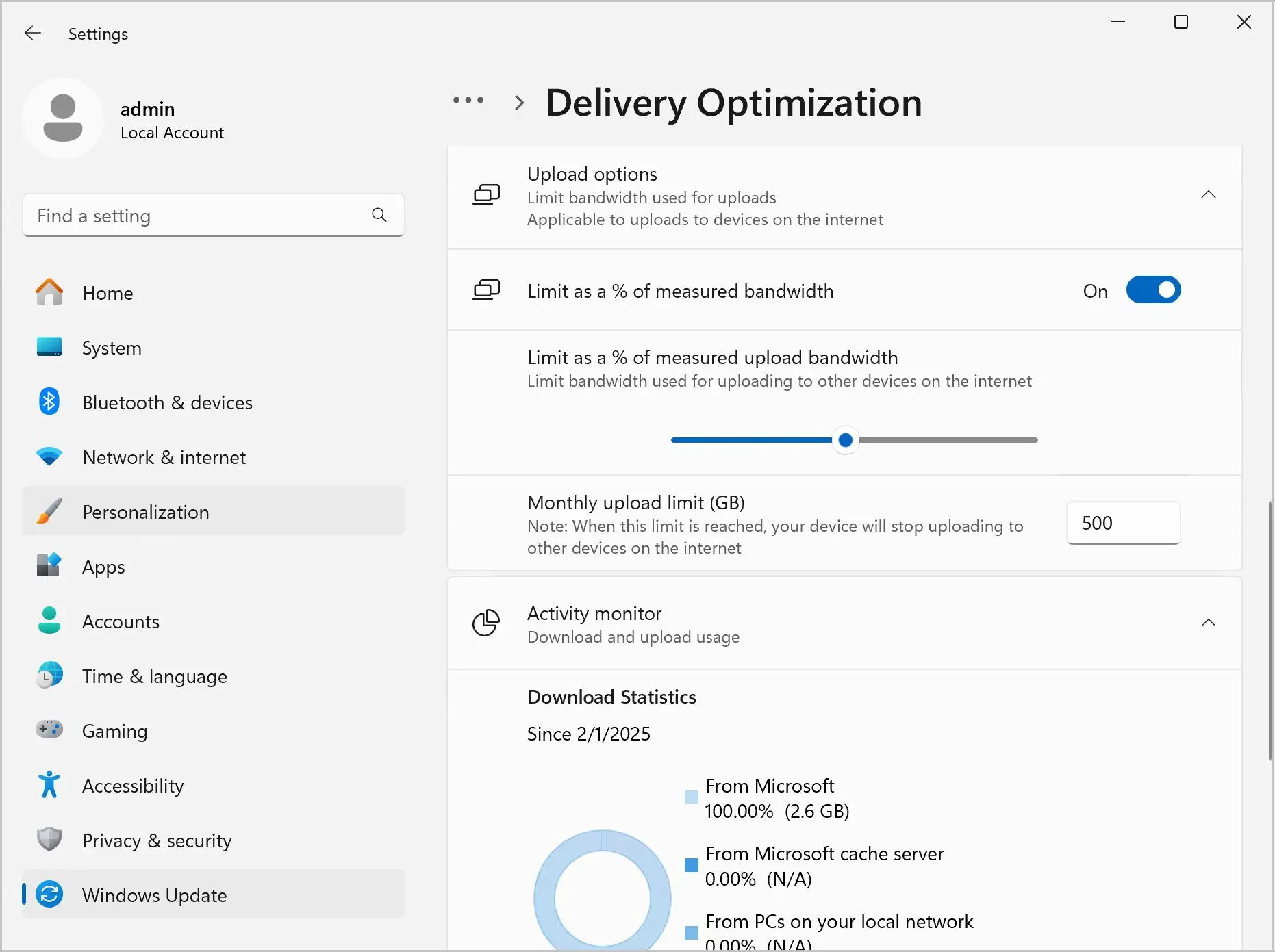 خاموش کردن Delivery Optimization در ویندوز ۱۱ و کاهش مصرف اینترنت