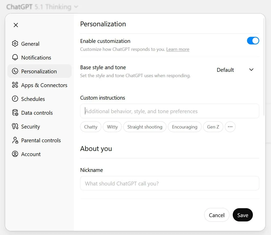 چگونه ChatGPT را شخصی سازی کنیم؟ آموزش Custom Instructions و Personalization