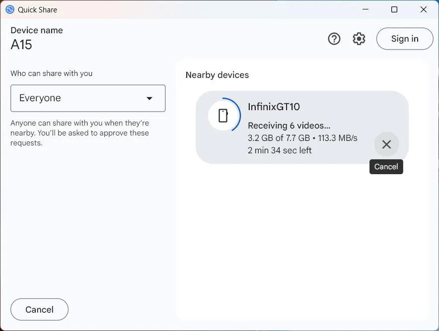 انتقال فایل از اندروید به ویندوز با Quick Share و LocalSend