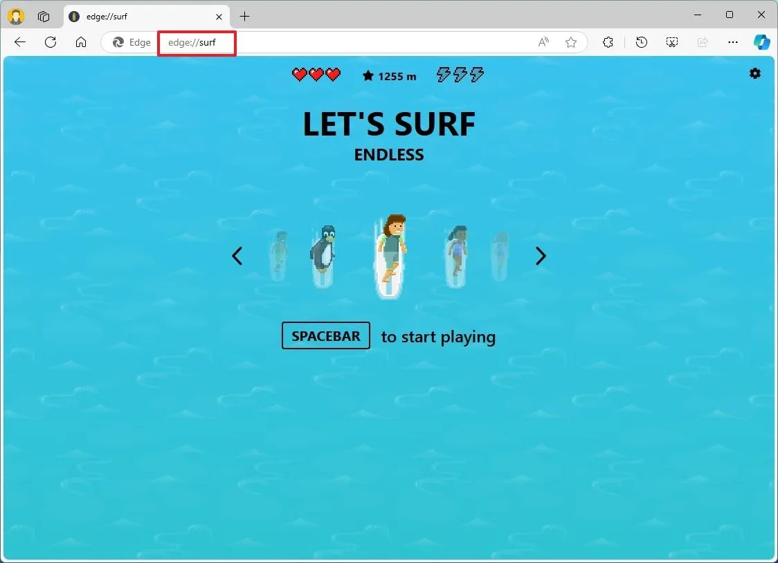 آموزش بازی مخفی مایکروسافت اج؛ نحوه اجرای Edge Surf و معرفی حالت‌های بازی